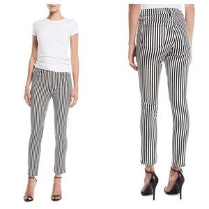 Rag & Bone Striped High-Rise Ankle Skinny Jeans